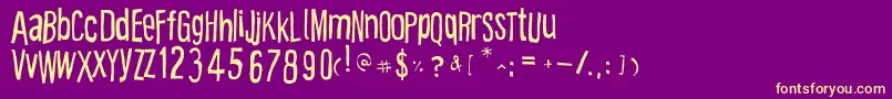 Cartooneast Font – Yellow Fonts on Purple Background