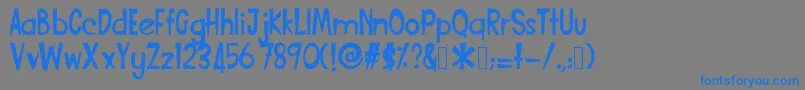 Funcartoon2 Font – Blue Fonts on Gray Background