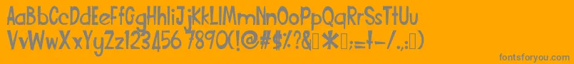 Funcartoon2 Font – Gray Fonts on Orange Background