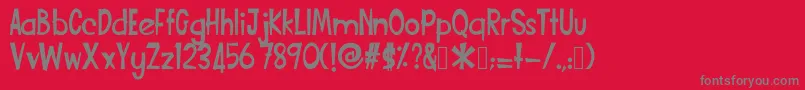 Funcartoon2 Font – Gray Fonts on Red Background