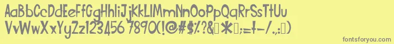 Funcartoon2 Font – Gray Fonts on Yellow Background