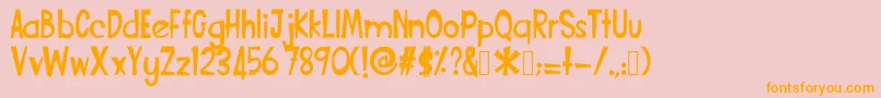 Funcartoon2 Font – Orange Fonts on Pink Background