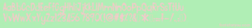 Funcartoon2 Font – Pink Fonts on Green Background