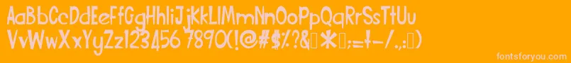 Funcartoon2 Font – Pink Fonts on Orange Background