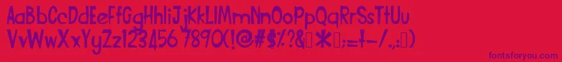 Funcartoon2 Font – Purple Fonts on Red Background