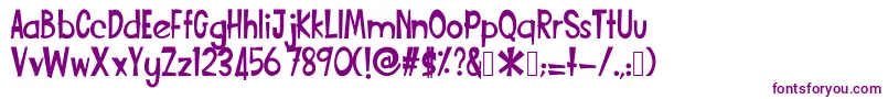 Funcartoon2 Font – Purple Fonts on White Background
