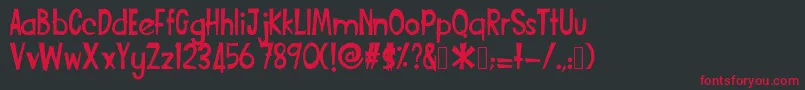Funcartoon2 Font – Red Fonts on Black Background