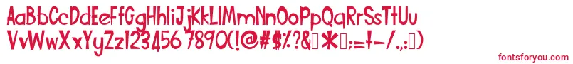 Funcartoon2 Font – Red Fonts on White Background
