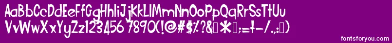 Funcartoon2 Font – White Fonts on Purple Background