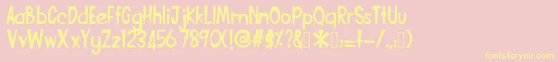 Funcartoon2 Font – Yellow Fonts on Pink Background