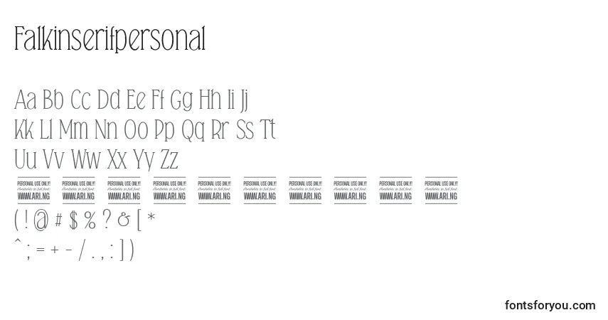 Falkinserifpersonal Font – alphabet, numbers, special characters