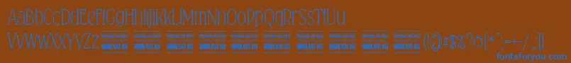 Falkinserifpersonal Font – Blue Fonts on Brown Background