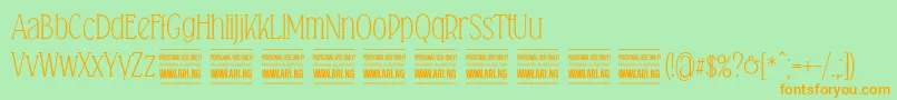 Falkinserifpersonal Font – Orange Fonts on Green Background