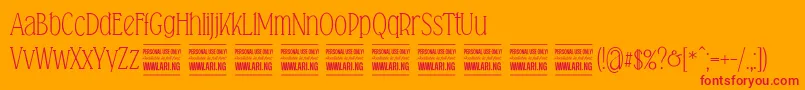 Falkinserifpersonal Font – Red Fonts on Orange Background