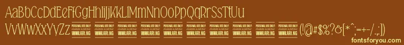 Falkinserifpersonal Font – Yellow Fonts on Brown Background