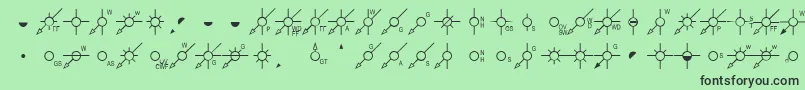 Czcionka EsriPipelineUs1 – czarne czcionki na zielonym tle