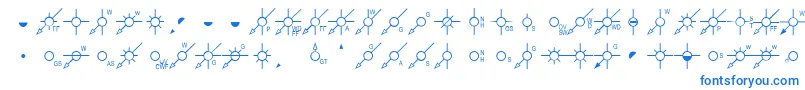 EsriPipelineUs1-fontti – siniset fontit valkoisella taustalla