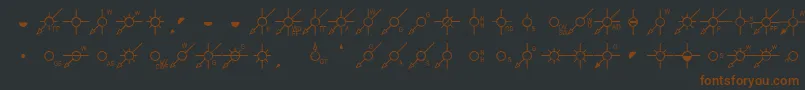 EsriPipelineUs1-fontti – ruskeat fontit mustalla taustalla