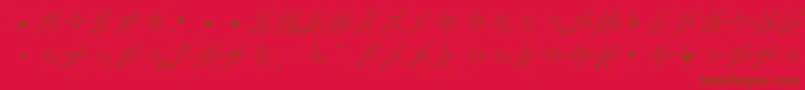 Fonte EsriPipelineUs1 – fontes marrons em um fundo vermelho