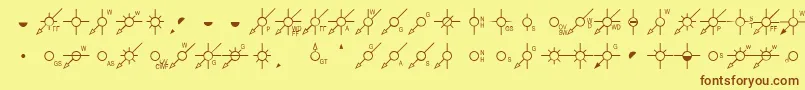 EsriPipelineUs1-fontti – ruskeat fontit keltaisella taustalla