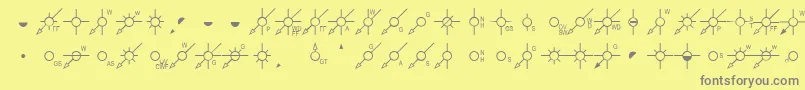 Czcionka EsriPipelineUs1 – szare czcionki na żółtym tle