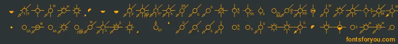 EsriPipelineUs1-fontti – oranssit fontit mustalla taustalla