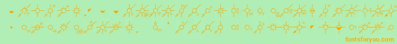 EsriPipelineUs1-Schriftart – Orangefarbene Schriften auf grünem Hintergrund