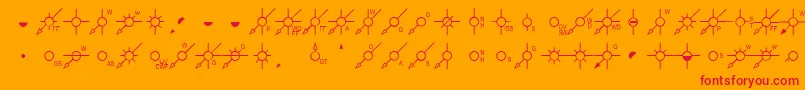 Fonte EsriPipelineUs1 – fontes vermelhas em um fundo laranja