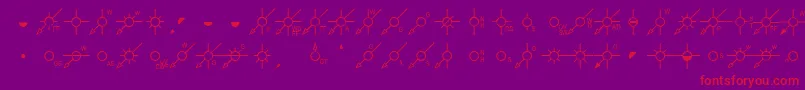 EsriPipelineUs1-fontti – punaiset fontit violetilla taustalla