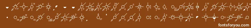 フォントEsriPipelineUs1 – 茶色の背景に白い文字