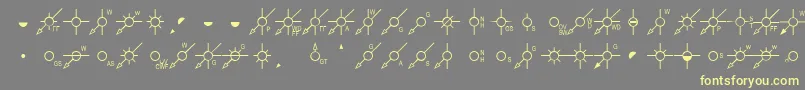 Fonte EsriPipelineUs1 – fontes amarelas em um fundo cinza