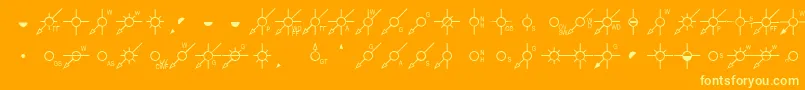 フォントEsriPipelineUs1 – オレンジの背景に黄色の文字
