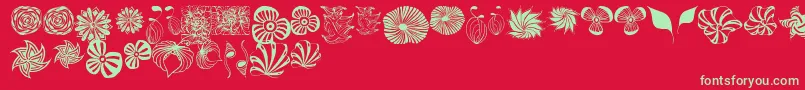 Dingfleur Font – Green Fonts on Red Background