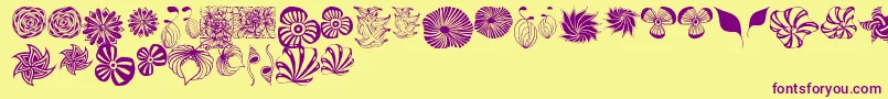 Dingfleur Font – Purple Fonts on Yellow Background