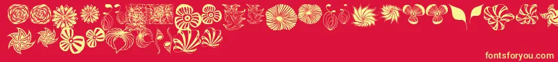 フォントDingfleur – 黄色の文字、赤い背景