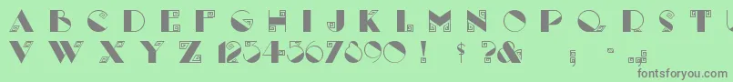 フォントLabyrint – 緑の背景に灰色の文字