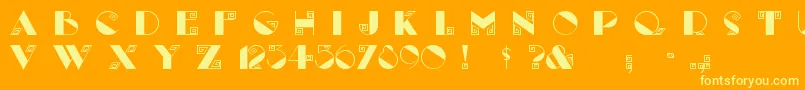 フォントLabyrint – オレンジの背景に黄色の文字