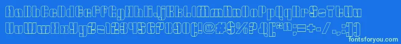 OrangeroyaleOpenoutline Font – Green Fonts on Blue Background