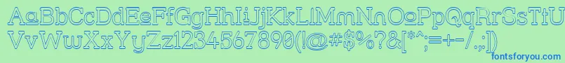 Шрифт Strslupo – синие шрифты на зелёном фоне