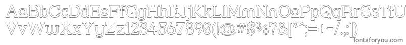 Strslupo-fontti – harmaat kirjasimet valkoisella taustalla