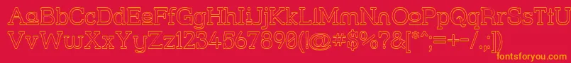 Strslupo Font – Orange Fonts on Red Background