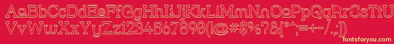 Strslupo Font – Yellow Fonts on Red Background