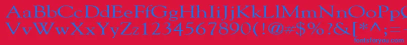 GildebroadRegular Font – Blue Fonts on Red Background