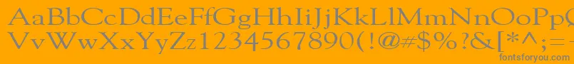 GildebroadRegular-Schriftart – Graue Schriften auf orangefarbenem Hintergrund