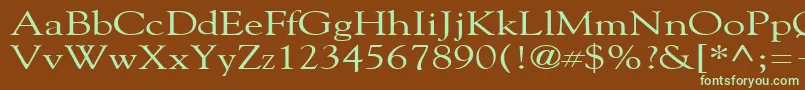 Шрифт GildebroadRegular – зелёные шрифты на коричневом фоне