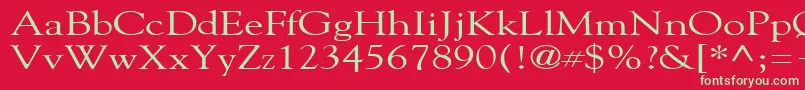 フォントGildebroadRegular – 赤い背景に緑の文字