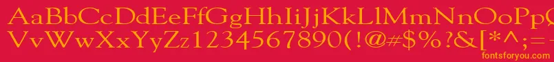 フォントGildebroadRegular – 赤い背景にオレンジの文字