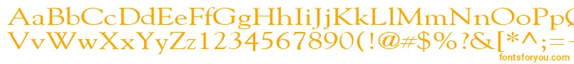 GildebroadRegular-Schriftart – Orangefarbene Schriften auf weißem Hintergrund