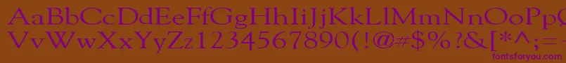 GildebroadRegular-Schriftart – Violette Schriften auf braunem Hintergrund