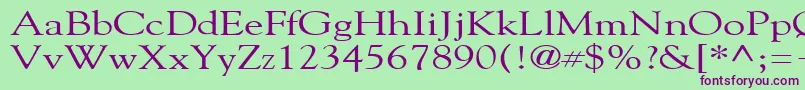 GildebroadRegular Font – Purple Fonts on Green Background